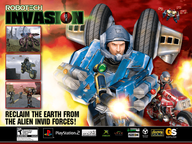 Robotech Invasion title screen for Xbox